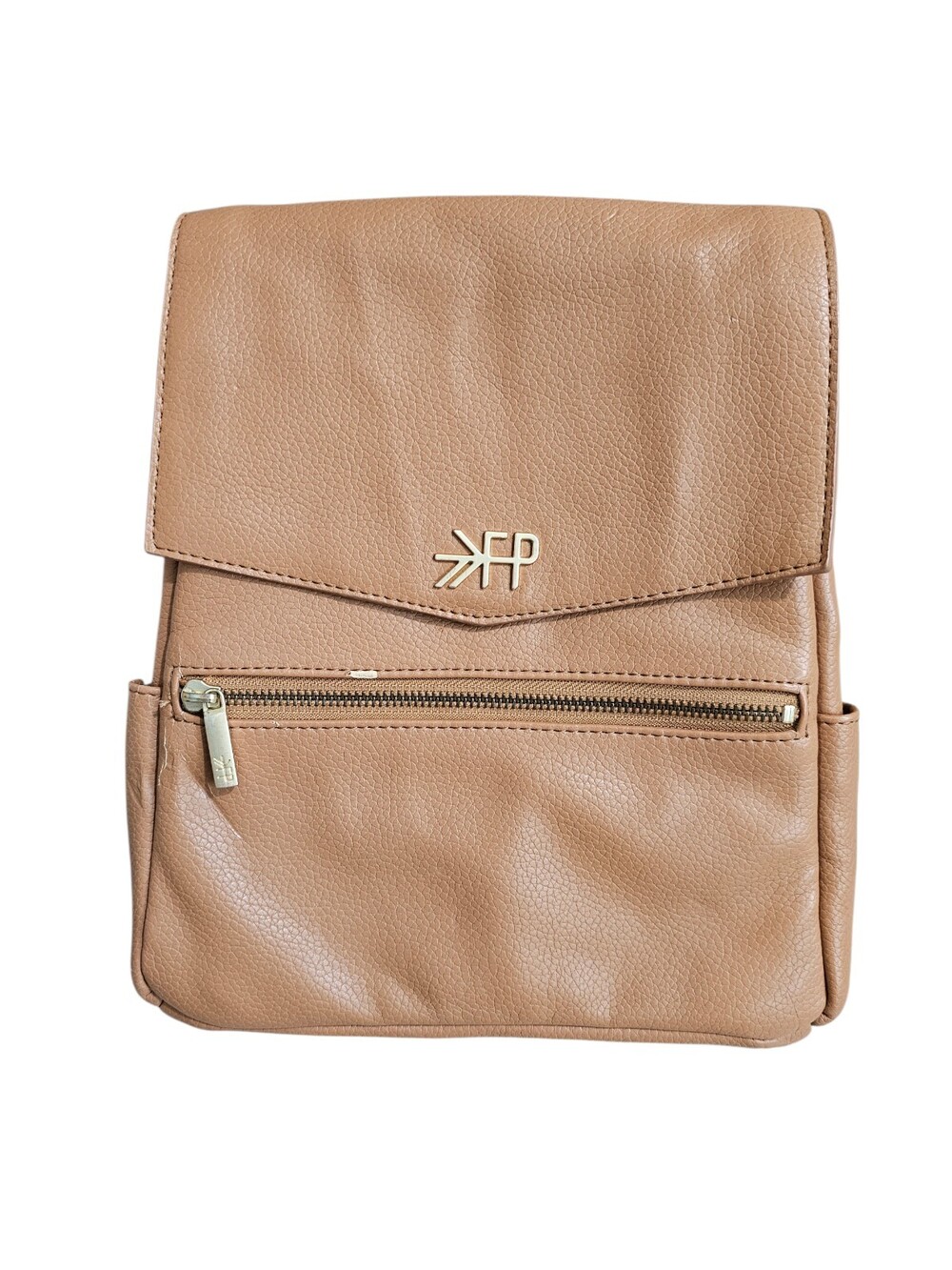 Freshly Picked Camel Pebbled Leather Mini Backpack Gold Hardware Designer - Picture 2 of 10